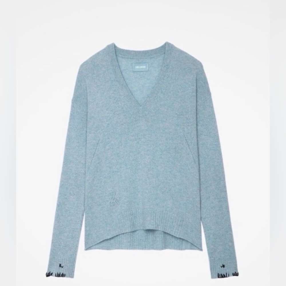 Zadig & Voltaire Vivi Patch Star Sweater Jumper Pullover  Top Cashmere Size S - Picture 2 of 3